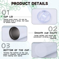 Image 4 of 20 oz Sublimation Blank Tumblers Insulated Cup Stainless Steel Vacuum Flasks with Lid and Straw Ther