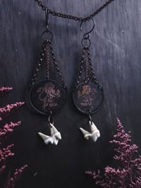 Image 1 of heraldic lion hangers (can be earrings for non-sensitive ears)