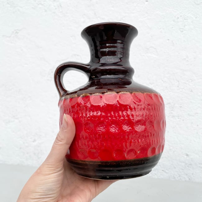 Mid century modern red and brown base