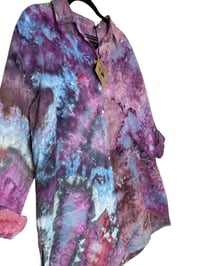 Image 6 of ♻️ UPCYCLED L 100% Linen Tunic in Warm Earthy Ice Dye