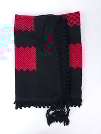 Image 4 of Neon red & Black Keffiyeh (Made in Jordan)