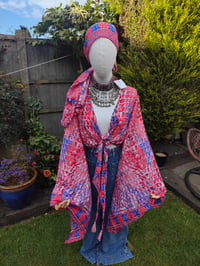 Image 5 of Pefkos co ord sarong set red and blue