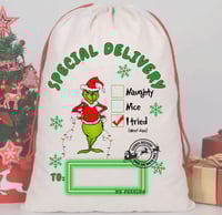 Grinch Santa sack -PRE ORDER