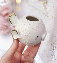Image 2 of Porcelain pufferfish vase