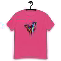 Image 9 of Unisex classic tee, Radiant Paint Drip Butterfly Colorful Tee