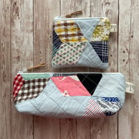 Image 1 of "Vintage Quilt” Small OR Mini Quilted Zipper Bag