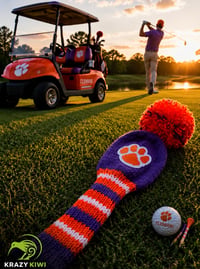 Image 2 of SC Clemson custom Golf Club Cover hand knit logo College fan  gift