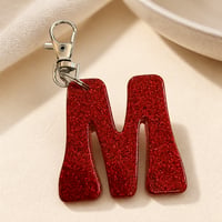 Image 6 of Green & Red Glitter Resin Letter Keychains • Cute Gift for Her