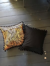 Image 9 of Green Tiger Pom Pom Cushion Cover