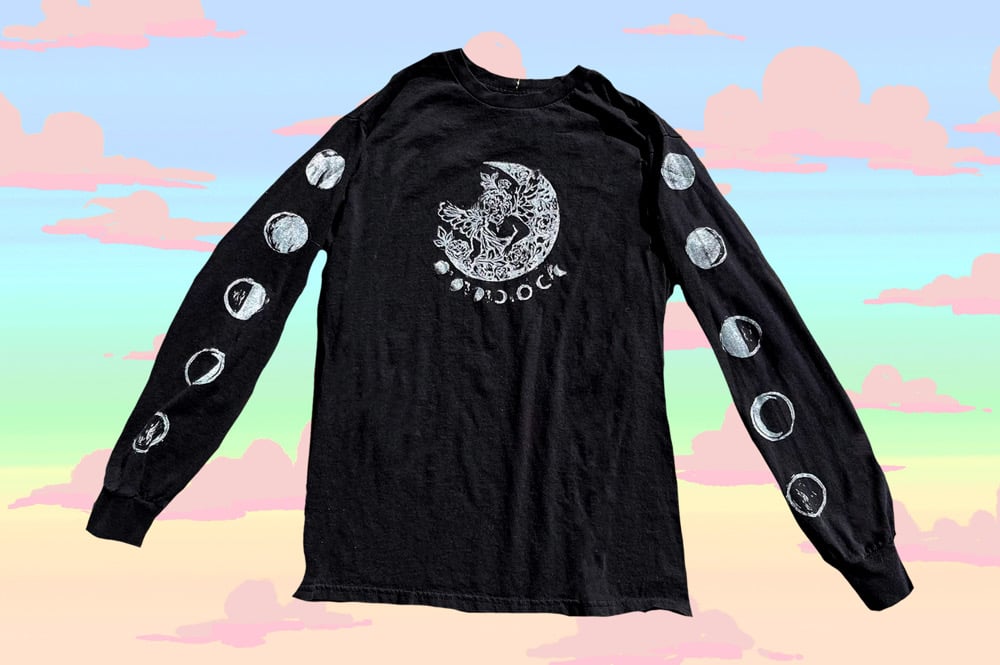Image of MADE TO ORDER eclipse cherub black and white long sleeve shirt