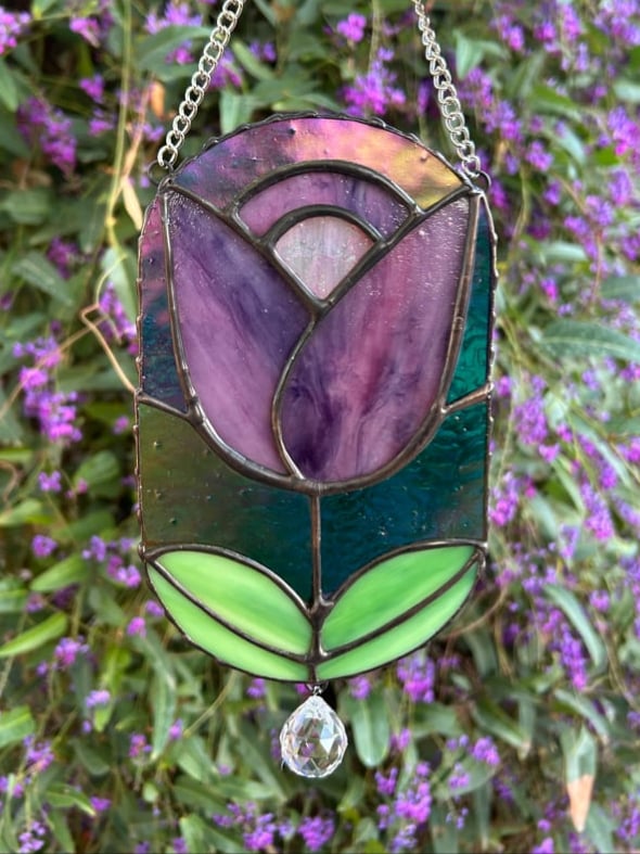 Image of Stained Glass Tulip Sun Catcher 