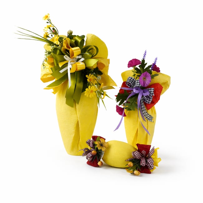 Uovo di Pasqua Artigianale di Cioccolato Fondente o al Latte - Giallo chiaro