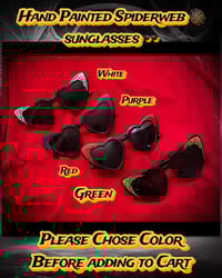 Image 1 of Custom Spiderwebs Heart Shaped Sunglasses