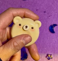 Image 2 of Luna Bear Pocket Pal-  Kawaii Teddy Bear Hand-Sculpted  Worry Stone