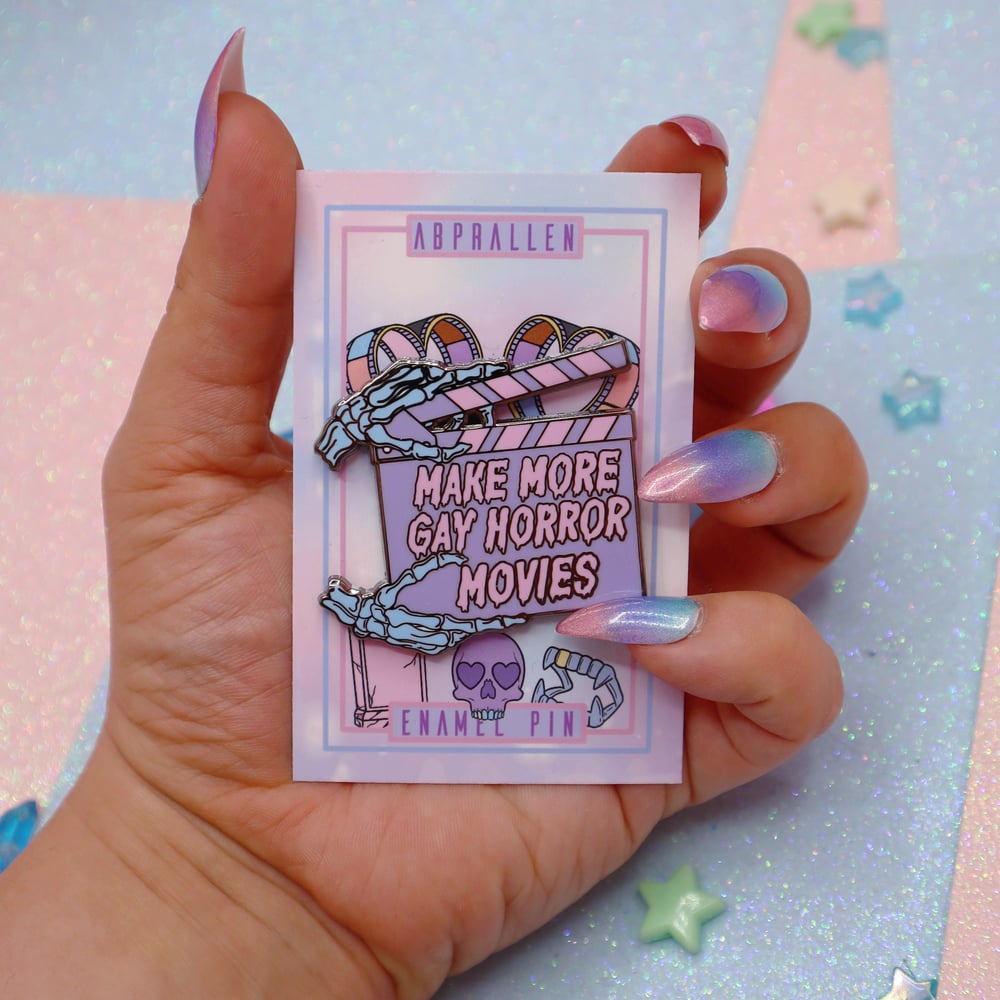 Image of Make More Horror Movies Enamel Pin