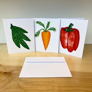 Image of GARDEN VEGGIES greeting card set