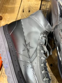Image 2 of metallic silver converses 