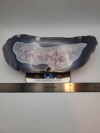Image 3 of 6.2lb Large Agate with Amethyst Druzy Rough Edge Slab Natural Crystal 