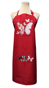 Image 1 of Fearless Butterflies Apron (red)