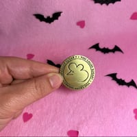 Image 1 of 1.5 Inch Mouse symbol - Antique Gold Plated Finish Pin