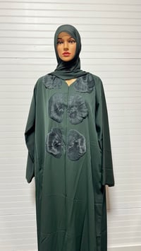 Image 6 of 3D flower Open Abaya 