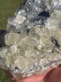 Image 8 of Gemmy Calcite On Druzy Quartz Matrix #1947