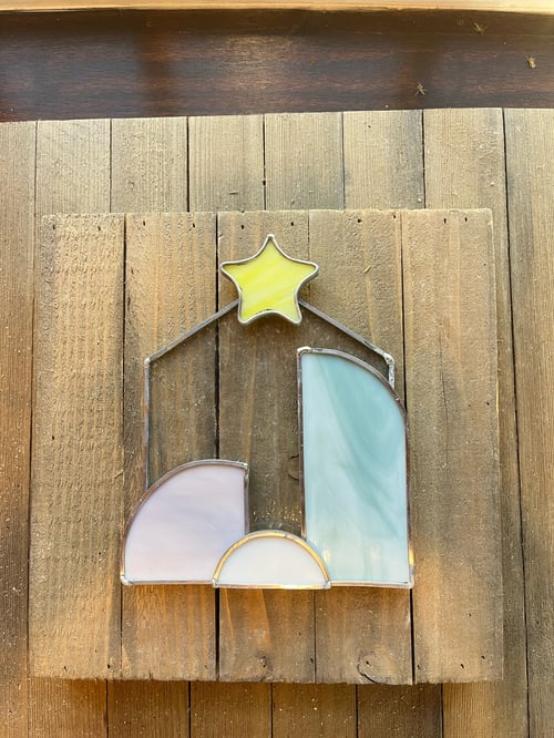 Image of Simple Nativity- stained glass