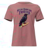 Image 2 of Women's Relaxed T-Trust Your Instincts Raven Graphic Tee – Bold Gothic Raven & Hand Design