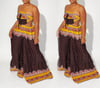 BOHO Jumpsuit (Black Combo) GREAT STRETCH (Tall & Plus Size Approved) Tie can be worn multiple ways.