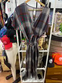 Image 6 of plaid tie jumper 