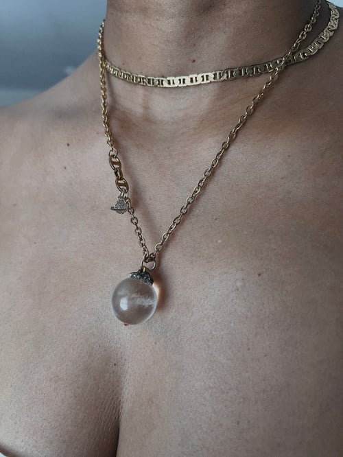 Image of CRISTI • Crystal Ball Necklace Clear Quartz