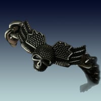 Heavy Duty Sterling Silver large chain bat skull bracelet 