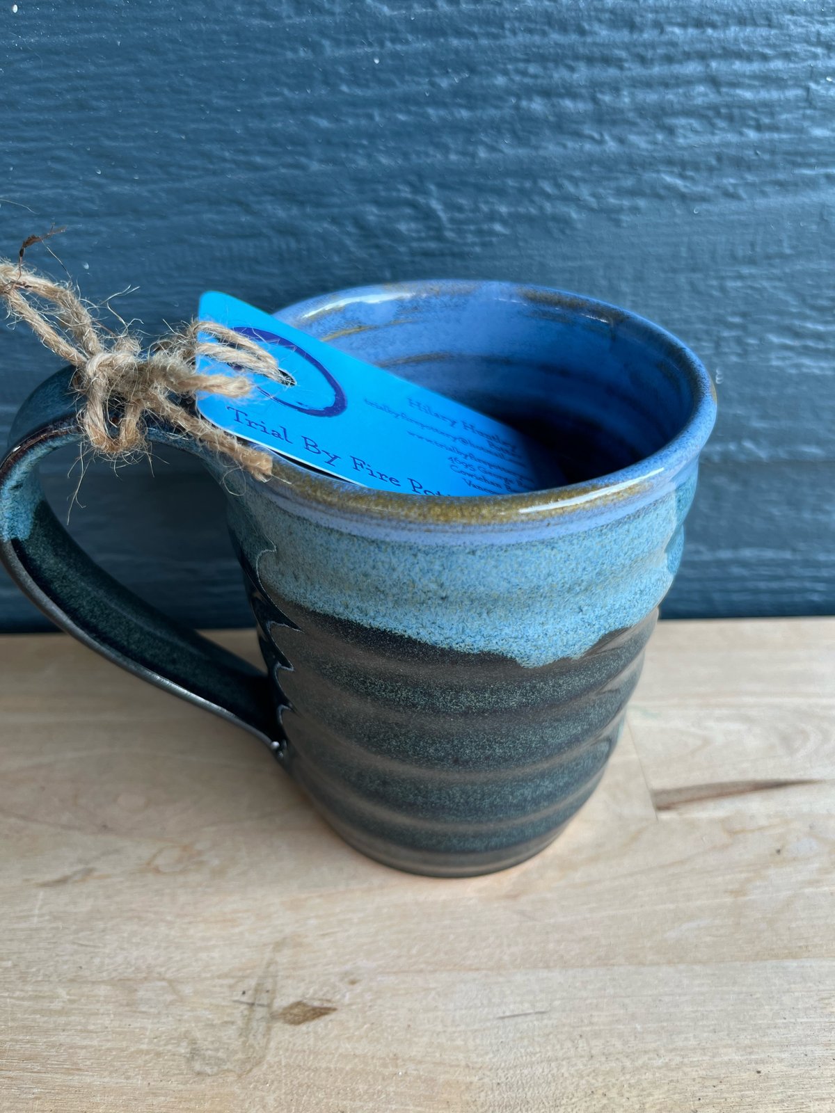 Image of M48 Black Medium Mug Wider Blue Lip