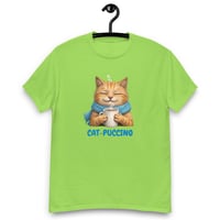 Image 11 of Cat-puccino Cozy Cat Coffee Graphic Unisex T-Shirt