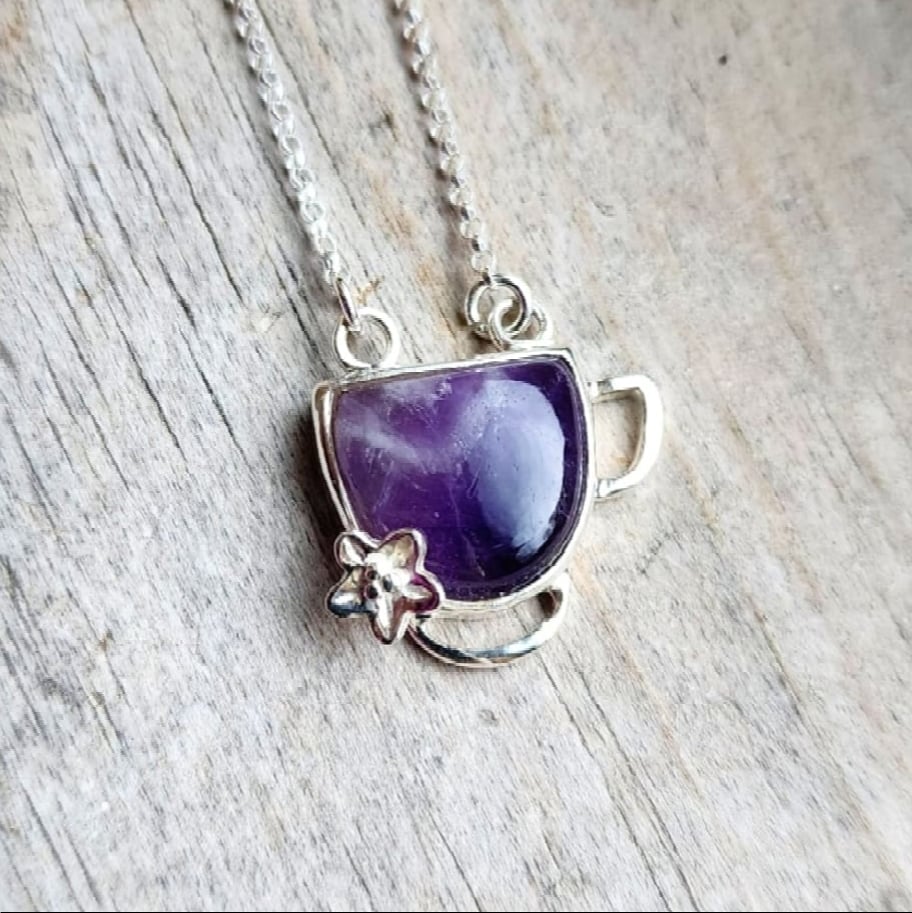 Image of Chevron Amethyst Pendant [Demi] — Serenity's Cup