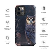 Image 3 of Gothic Rococo Dark Flowers and Owl Tough Case for iPhone®