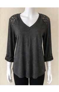 Image 2 of New XL New Directions Studded Collar Top #953*8 (NWT)