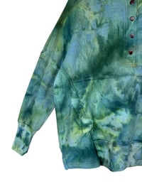 Image 3 of S/M Pocket Hoodie Pullover in Cool Watercolor Ice Dye
