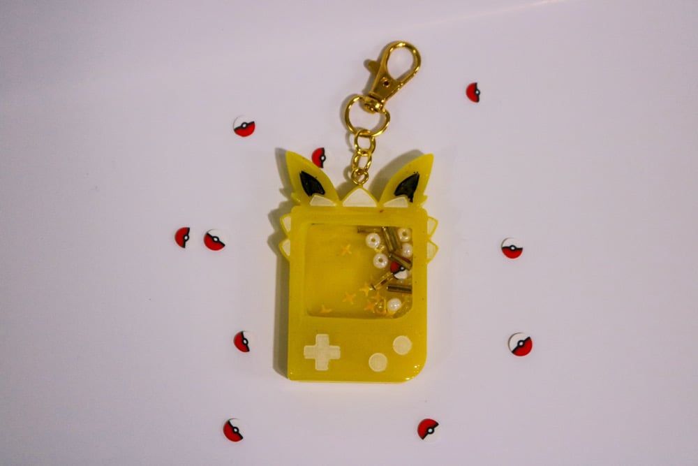 Image of Yellow Poke Custom Resin Shaker Keychain