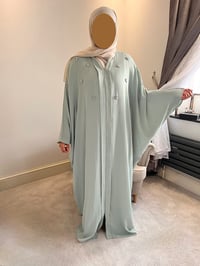 Image 1 of A’ISHAH KAFTAN ABAYA - pastel mint