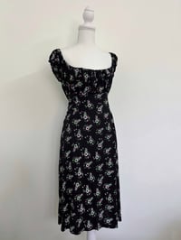 Image 1 of Vintage black floral dress // L