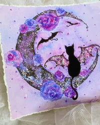 Image 2 of ‘Batty Cat’ Embellished Art Print