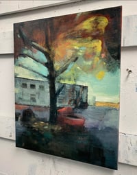 Image 3 of Painting / maleri / "ISLANDS BRYGGE – Malerdrømme og tankestreger – Skolegården"