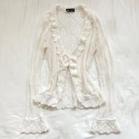 front tie lace cardigan