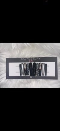 Image 4 of BLACK OMBRÉ HOOP NAILS (MADE TO ORDER)