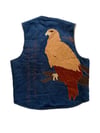 early 70s hand-embroidered denim EAGLE sherpa vest