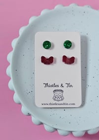 Image 3 of Acrylic Christmas Studs Twin Pack - SKU 426