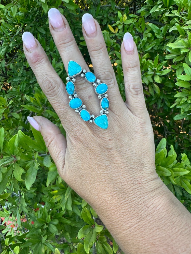 Image of Mixed turquoise ring - size 9