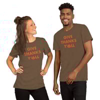 Image 2 of Give Thanks Y'all Heather Brown Canvas Bella Tee - FREE SHIPPING!!