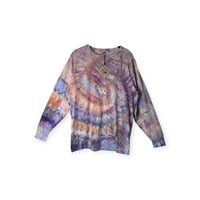 Image 1 of S Unisex Adult Soft Long Sleeve Tee in Ammonite Spiral Ice Dye